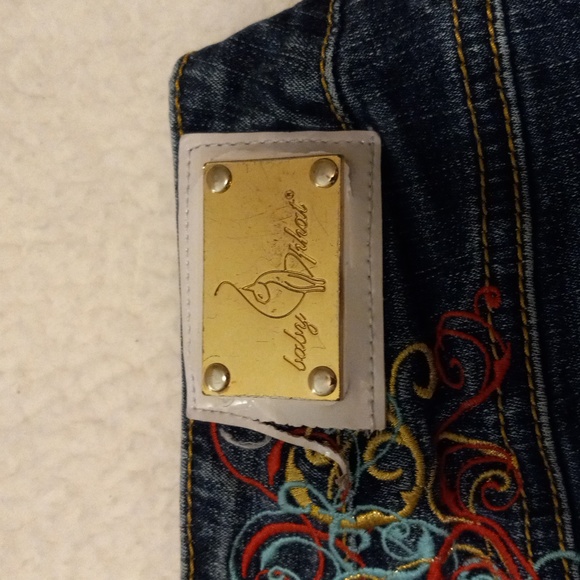 Baby Phat Bermuda Shorts JRS 11 Dark Wash Y2K Streetwear Embroidered - Picture 3 of 13